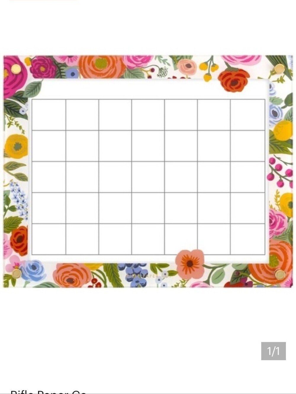 Rifle Paper Company Garden Party Glass Dry-Erase Monthly Calendar Board